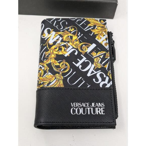 Versace Mens Saffiano Range Logo Couture Logo Print Wallet-73YA5PY5 - Picture 2 of 7